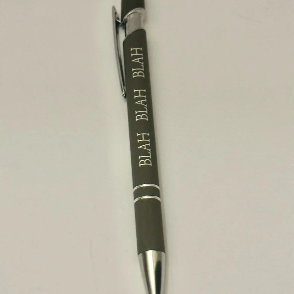 Black Stylus Pen with 'BLAH BLAH BLAH' Design